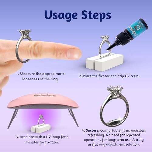 Ring Size Adjuster - Invisible Solution with UV Resin, Ring Fixators & UV LED