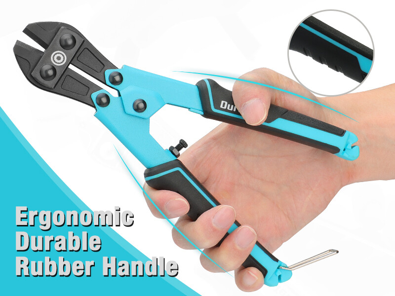 DURATECH 8-inch Mini Bolt Cutter Bi-Material Ergonomic Handle Grip Security Lock