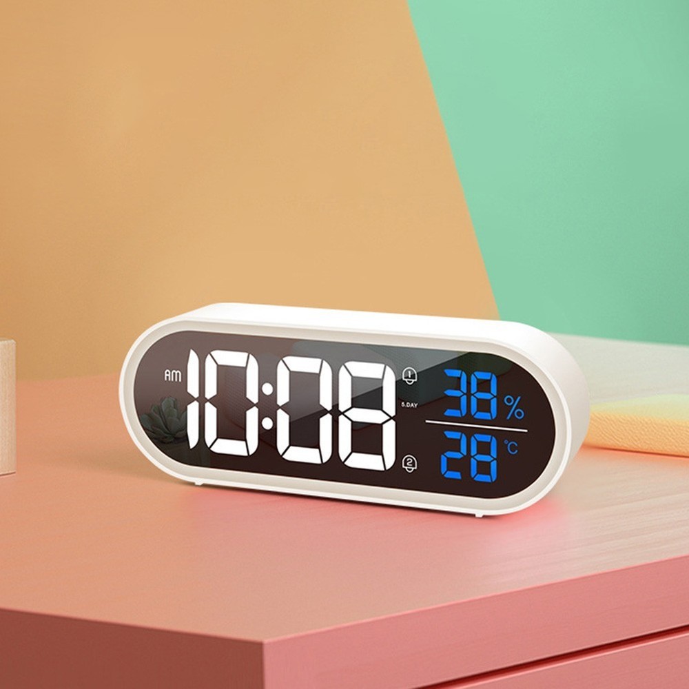 LED Display Alarm Clock with Energy Saving Mode and Dual Alarm Features