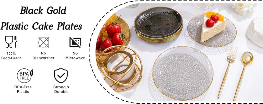 Rubtlp Graduat Bla Plastic Dert Plates, Bla Plastic Appetizer