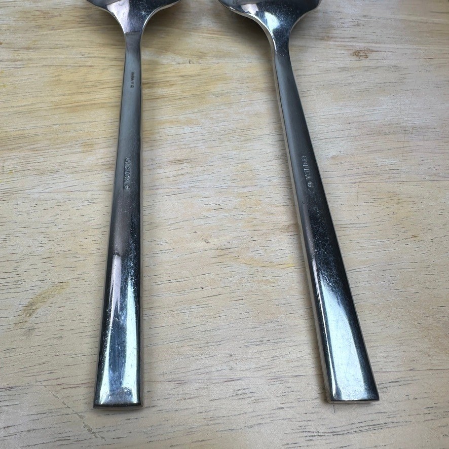 Oneida PORTER Serving Spoons 2pc Silver Stainless Steel Slotted & Solid Kitchen