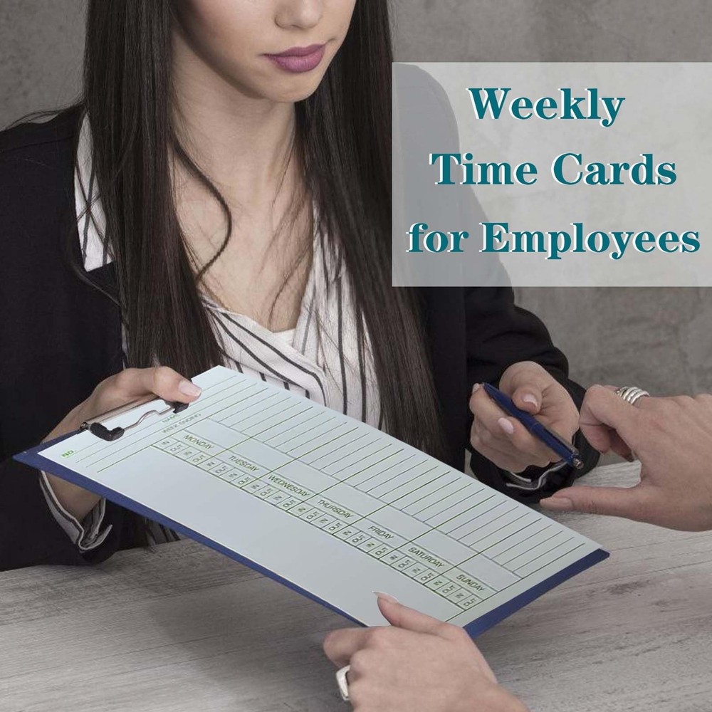 ALGLEA 500PCS Time Cards for Employees Weekly, 2 Sided Sheets, 3-3/8" x...