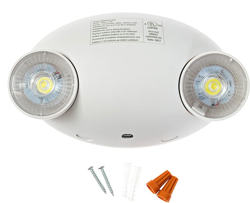Ciata Lighting LED Low Profile Emergency Light with Battery Back-up White