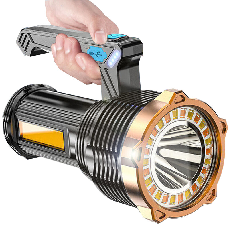 Powerful LED Flashlight USB Rechargeable Torch Police Lamp Spotlight Searchlight