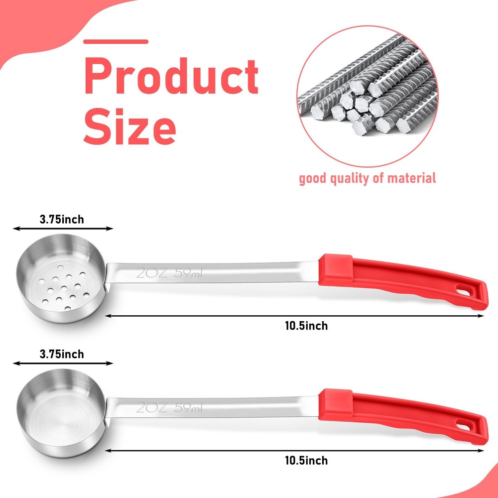 2 Pcs Portion Control Serving Spoons Restaurant Measuring Serving Ladle Utens...