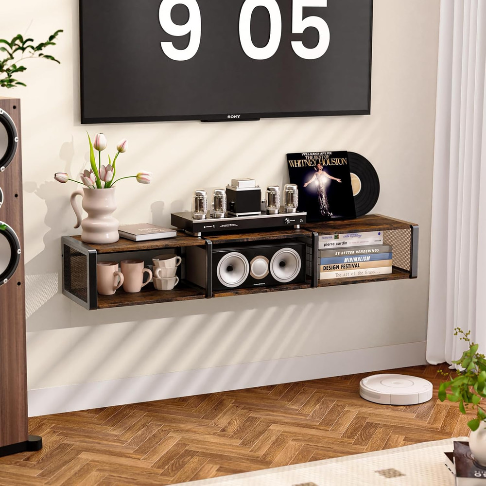 49" Wall-Mounted Floating TV Stand with Open Storage for Any Room