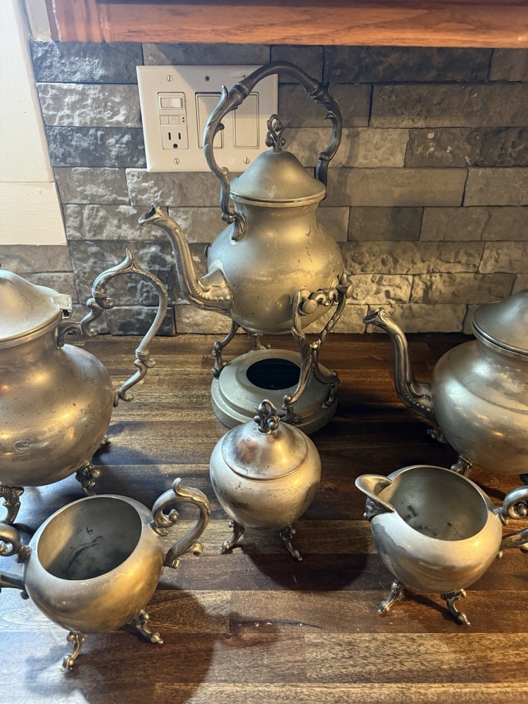 Birmingham Silver Co. Silver on Copper Tea Service