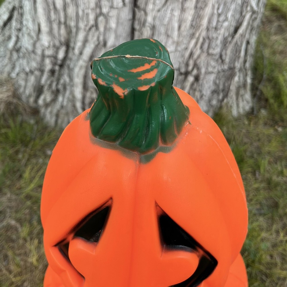Vtg 22" General Foam Stacked Pumpkin Blow Mold Jack-O-Lantern Stack Lighted