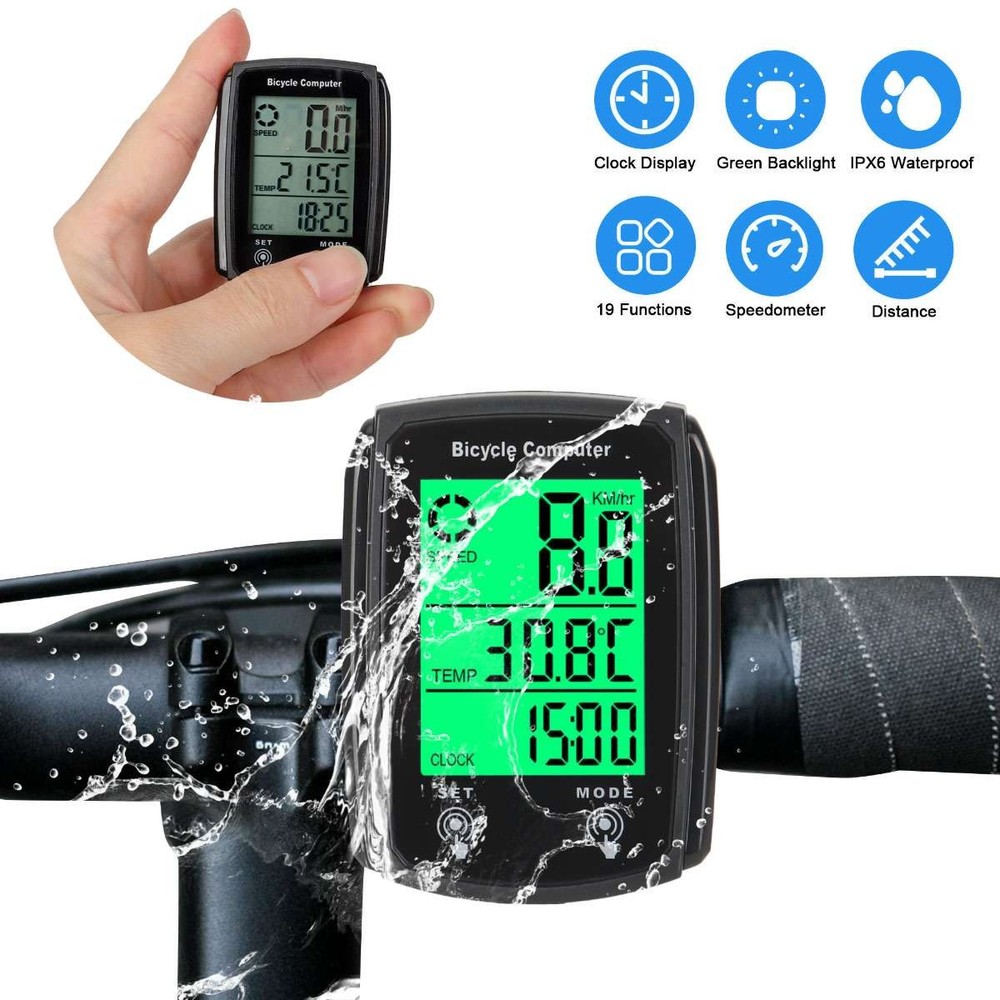 2pcs Bike Bicycle Speedometer Cycle Digital Odometer Computer Waterproof LCD