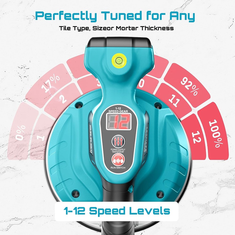Seesii Tile Vibration Tools 2*Battery 350LB Suction Cup Tile Vibration Machine