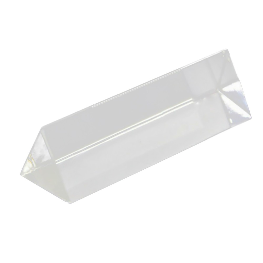 New 9cm Optical Glass Triple Triangular Prism Physics Teaching Light Spectrum E