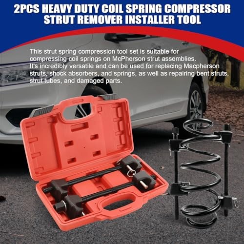 Macpherson Strut Spring Compressor, 2pcs Heavy Duty Coil Spring Compressor Red