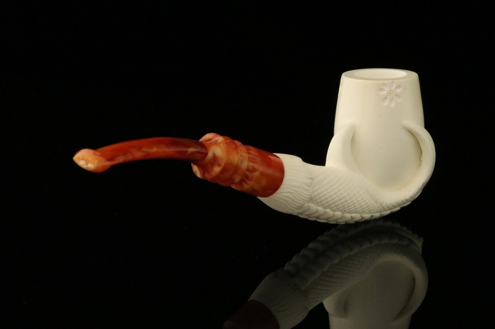 srv - Eagle's Claw Block Meerschaum Pipe with fitted case M3894
