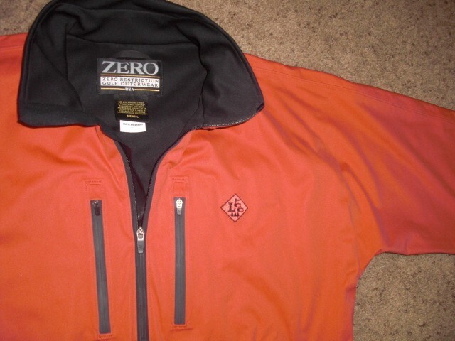 ZERO RESTRICTION orange short sleeve 1/2 zip Pullover Jacket men's Large