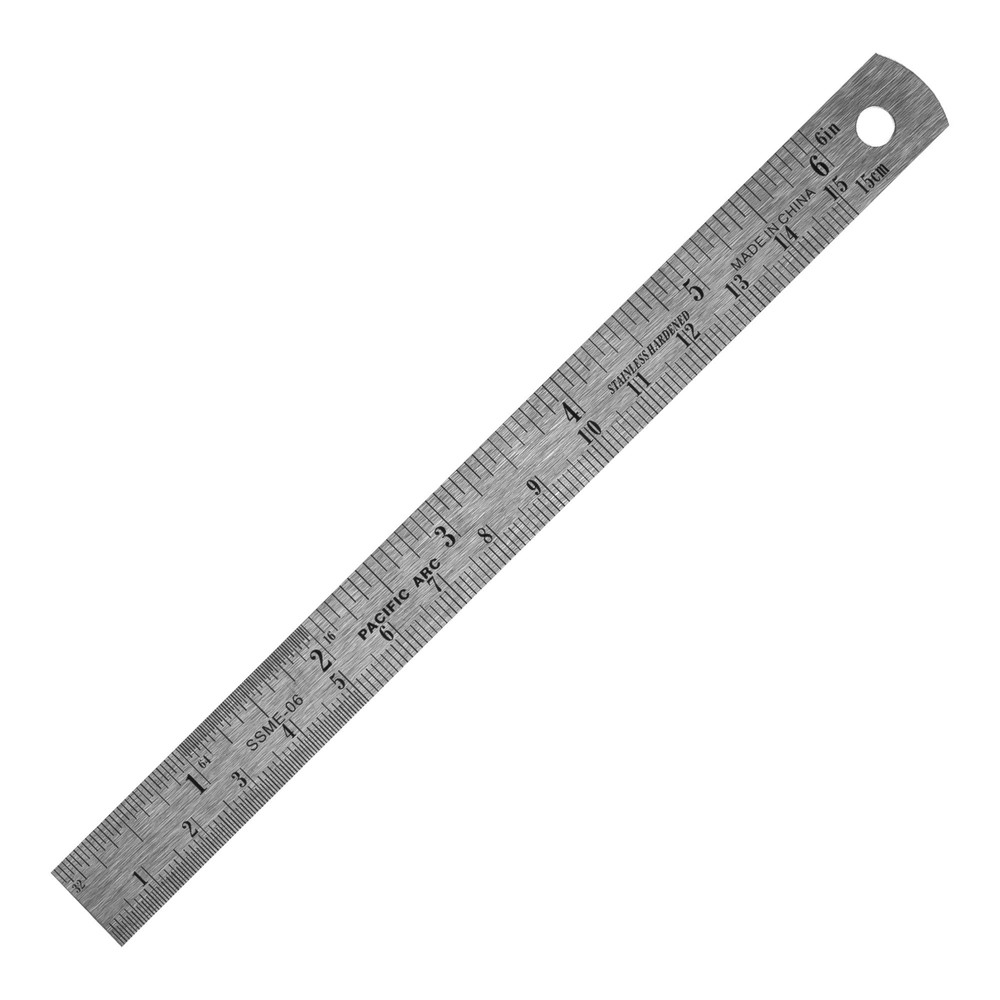 6 Inch Stainless Steel Ruler with Inch/Metric Conversion Table
