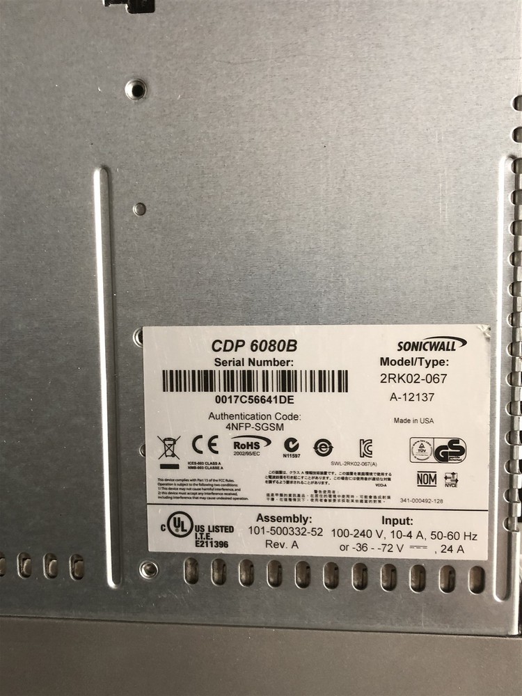 SonicWall CDP-6080B Continuous Data Protection Next-Gen Firewalls