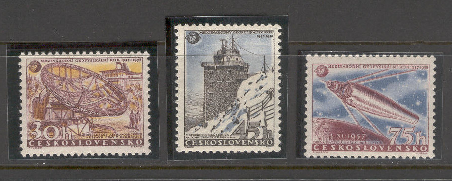 Space Y90 Czechoslovakia 1957 MNH Set 3v