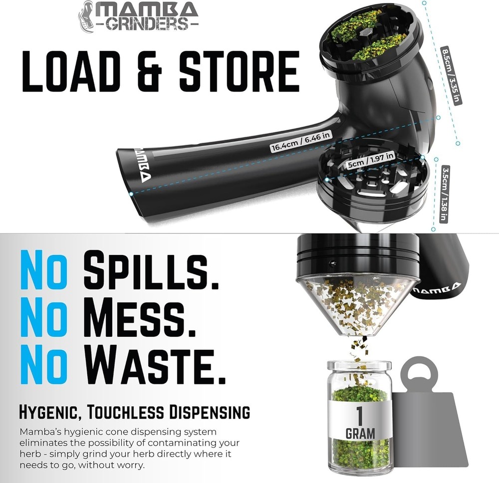 Mamba Electric Herb & Spice Grinder Kitchen Use Compact Powerful.