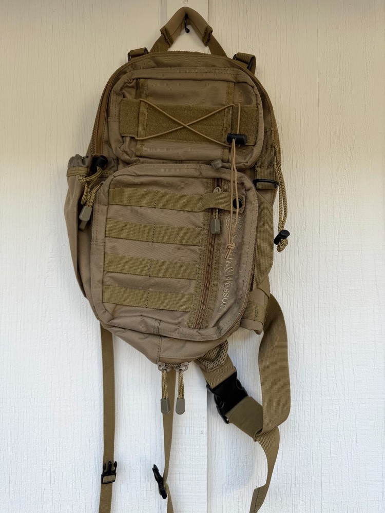 Smith And Wesson-Tactical Sling Pack, Backpack Bag, Tan Condor