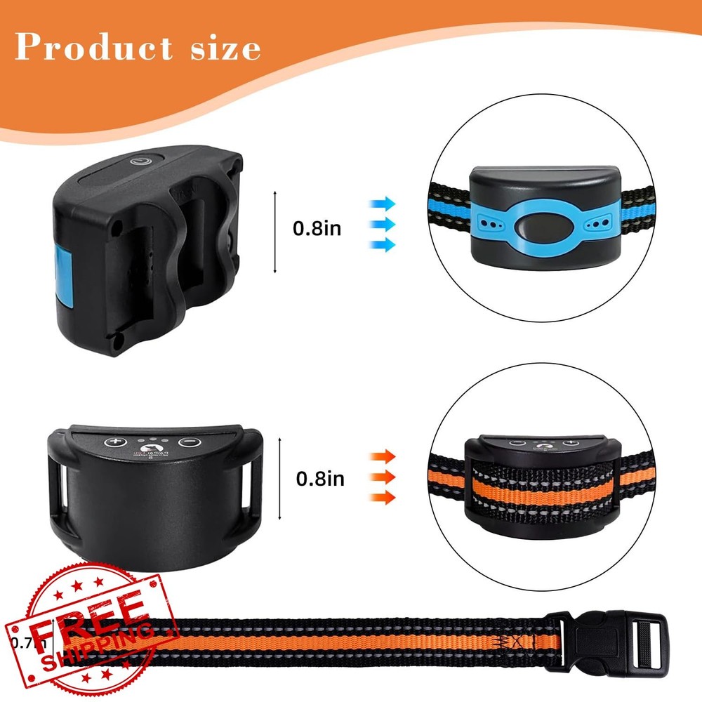 Dog Shock Collar Replacement Strap 2 Pack Blue Orange E Collar