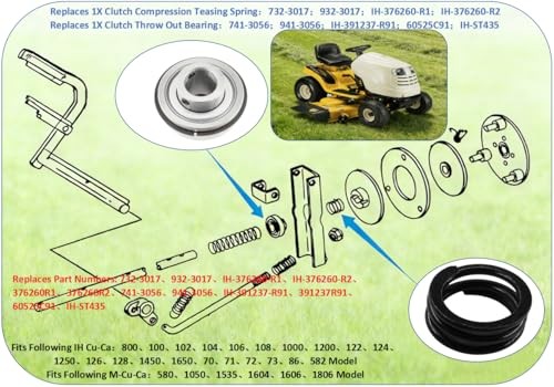 Replacement 1X Clutch Compression Teasing Spring 732-3017 932-3017 IH-376260