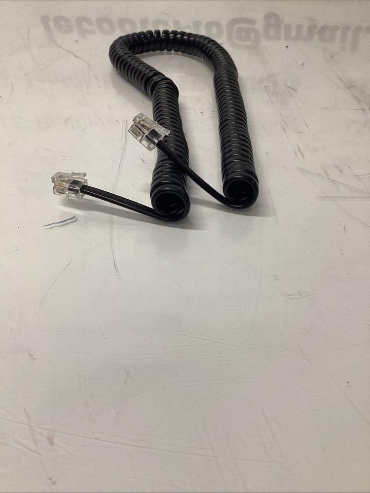 Black Coiled Telephone Handset Cord P-578