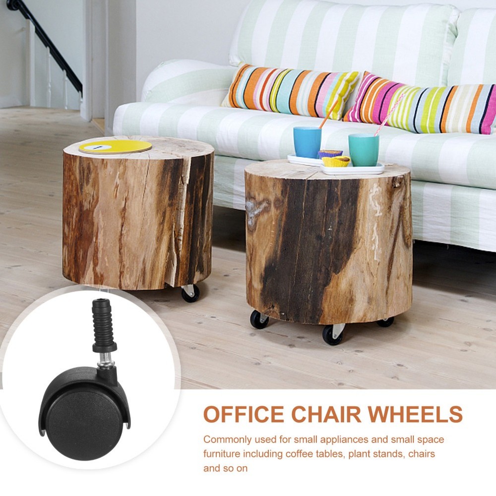 2 Pcs Replacement Desk Chair Wheels Office Locking with Caps Carpet