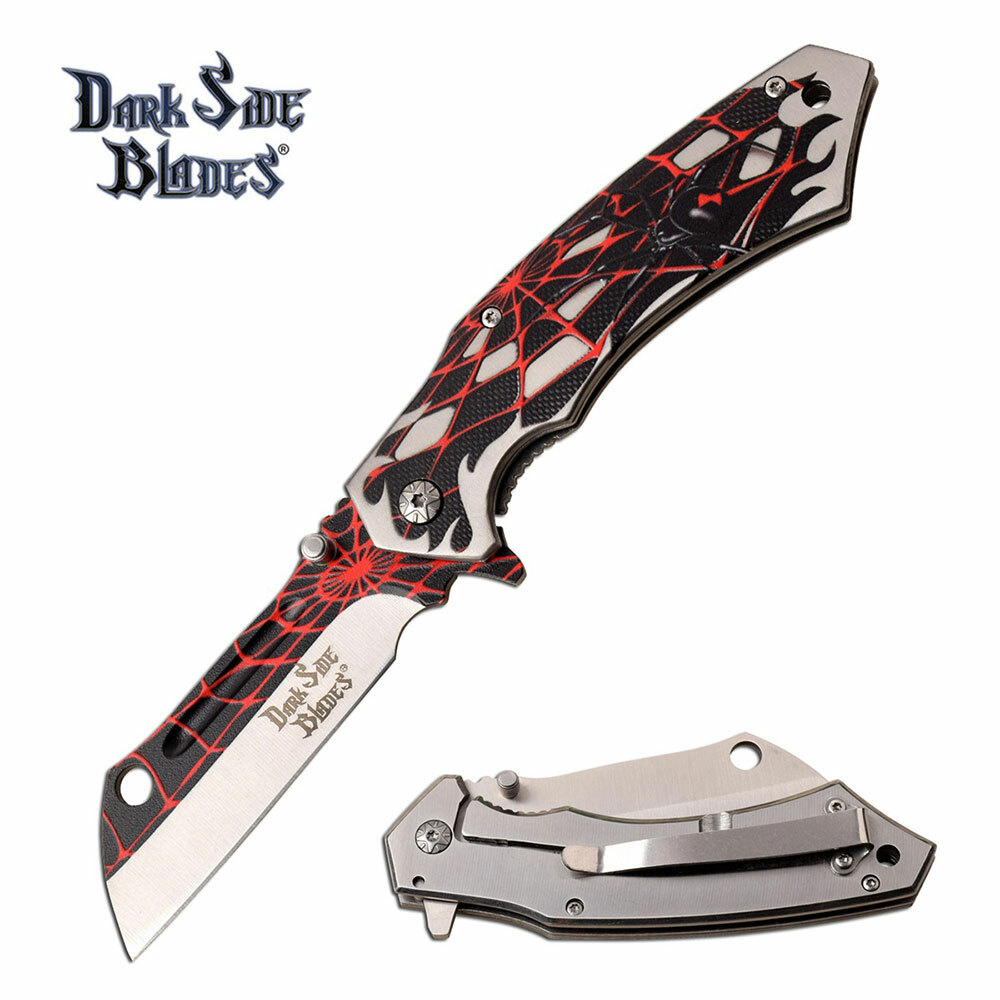 Spider Web Sheepsfoot Spring Assisted Pocket Knife Frame Lock Tip Up Carry