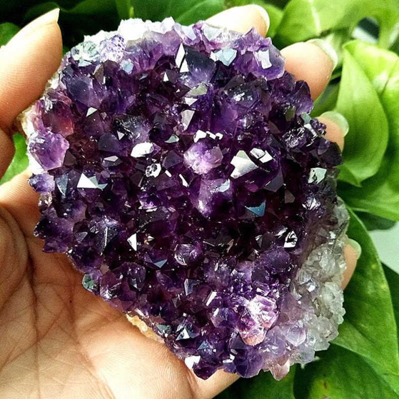 Natural Quartz Amethyst Cluster Crystal Geode Druzy Chakra Healing Ore Specimens