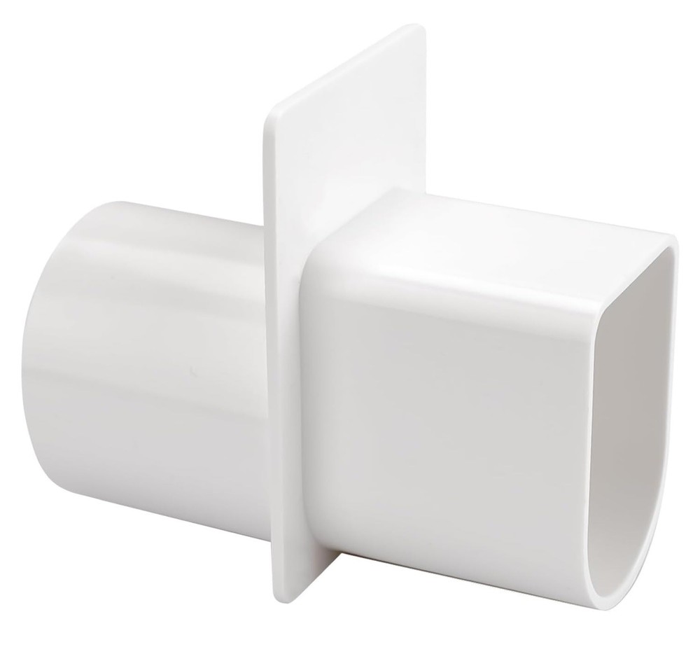 White Universal End Adapter for Deck Channel Drains