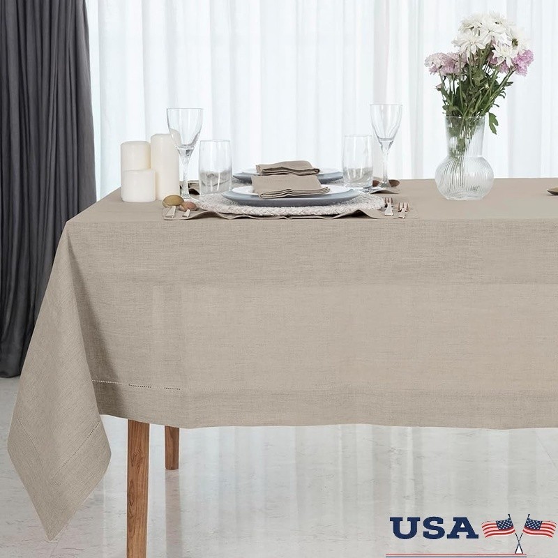 Natural Linen Tablecloth Rectangle Eco-Friendly Gift Support Education New