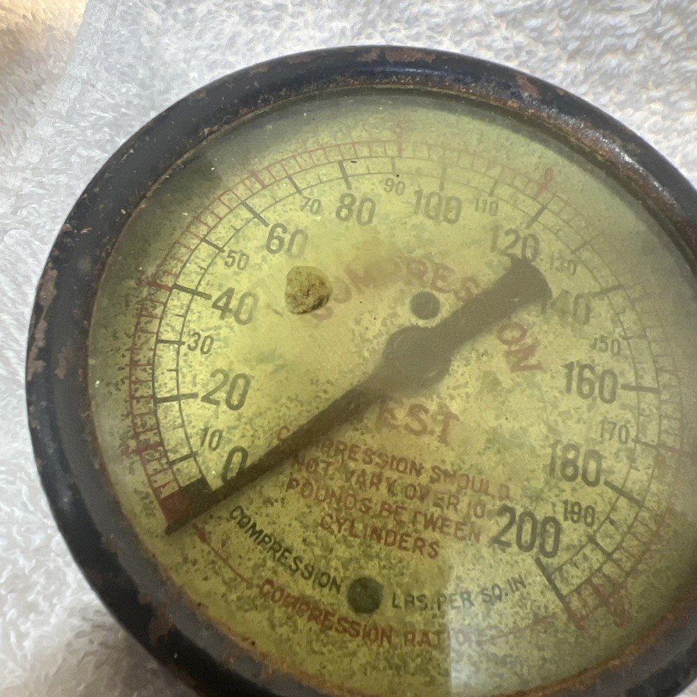 Vintage Compression Tester With Metal Box And Accessories