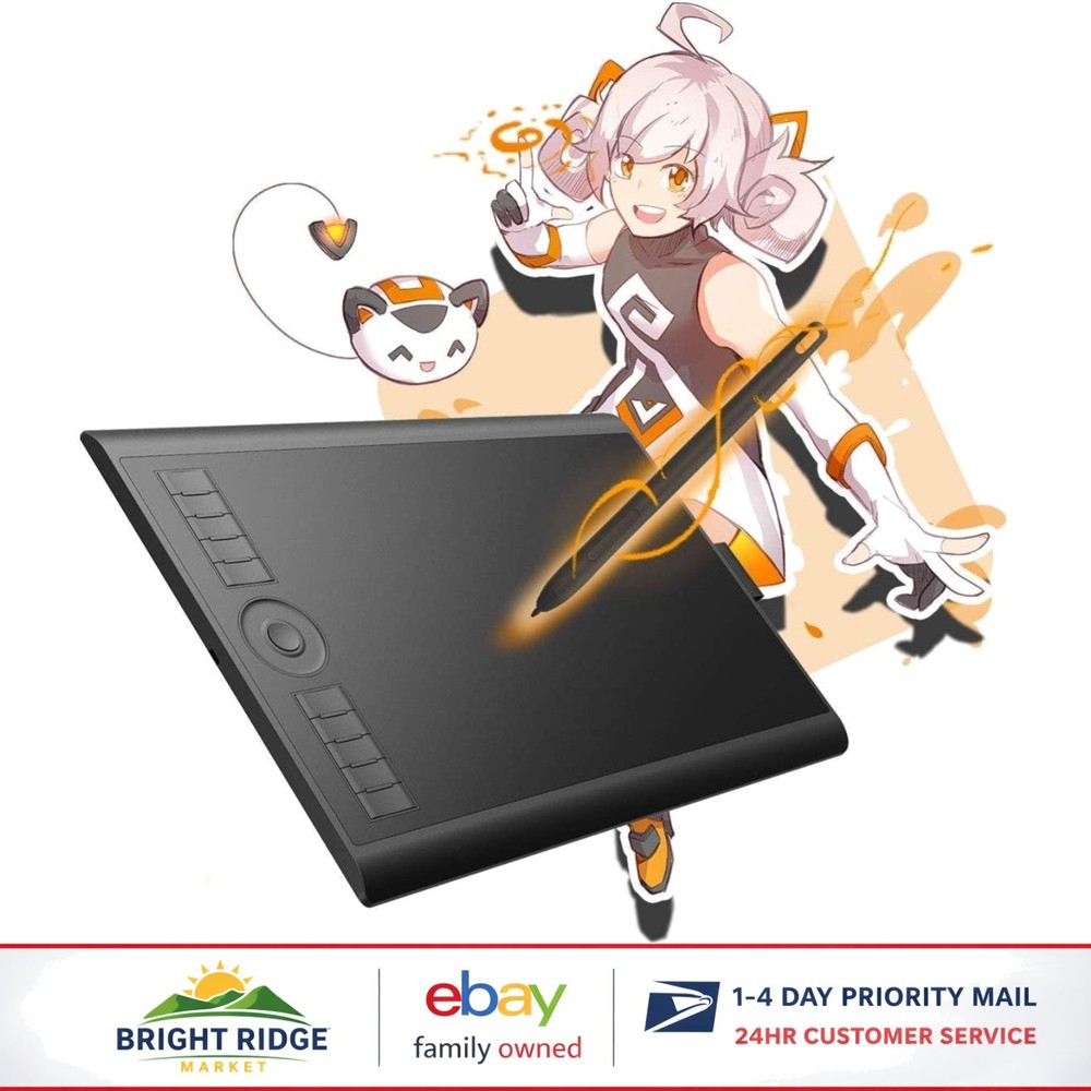 Graphics Tablet with 8192 Levels Pressure Sensitivity and Programmable Hot Keys