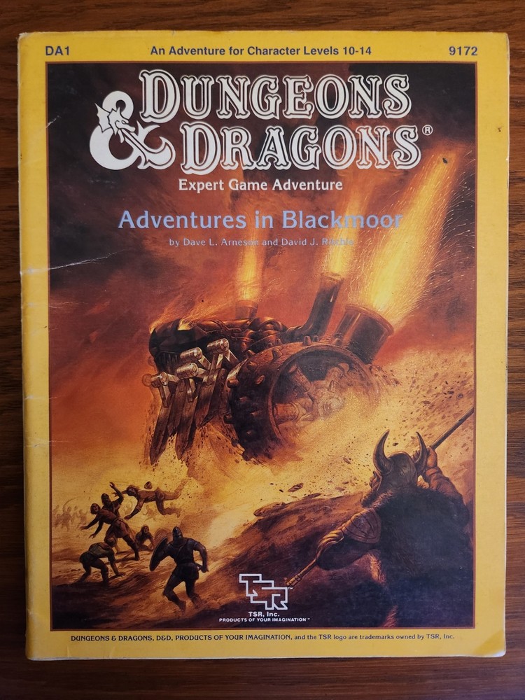 DA1 Adventures in Blackmoor module D&D TSR Basic Dungeons Dragons BECMI 1986