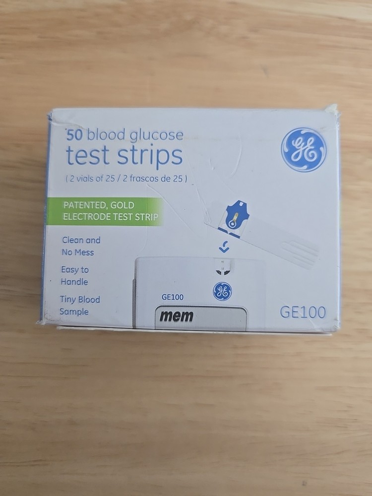 GE GE100 Blood Glucose Test Strips 50 Pieces