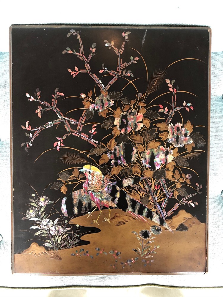 Japanese Lacquer Document Box 12.5 x 15.5 x 5 3/4