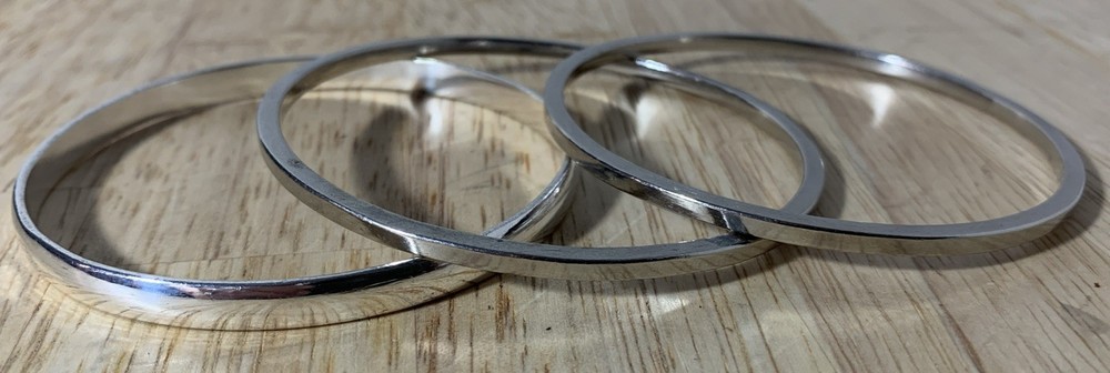 3 Plain Taxco Silver Braclettes