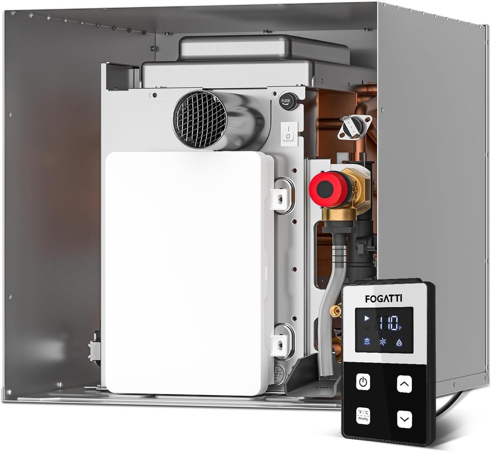 FOGATTI RV Tankless Water Heater, 12v DC, Gen 3, RV, Without Door