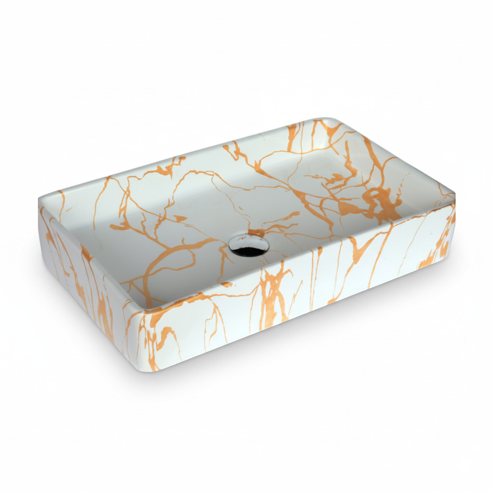 MLF 23"x11"x5" Rectangular Ceramic Countertop Sink for Bathrooms | Cube Series