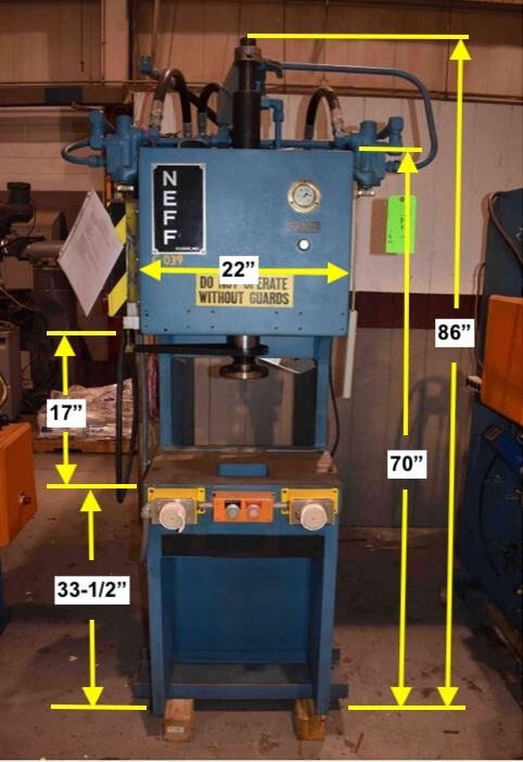 25 Ton NEFF C-Frame Hydraulic Press