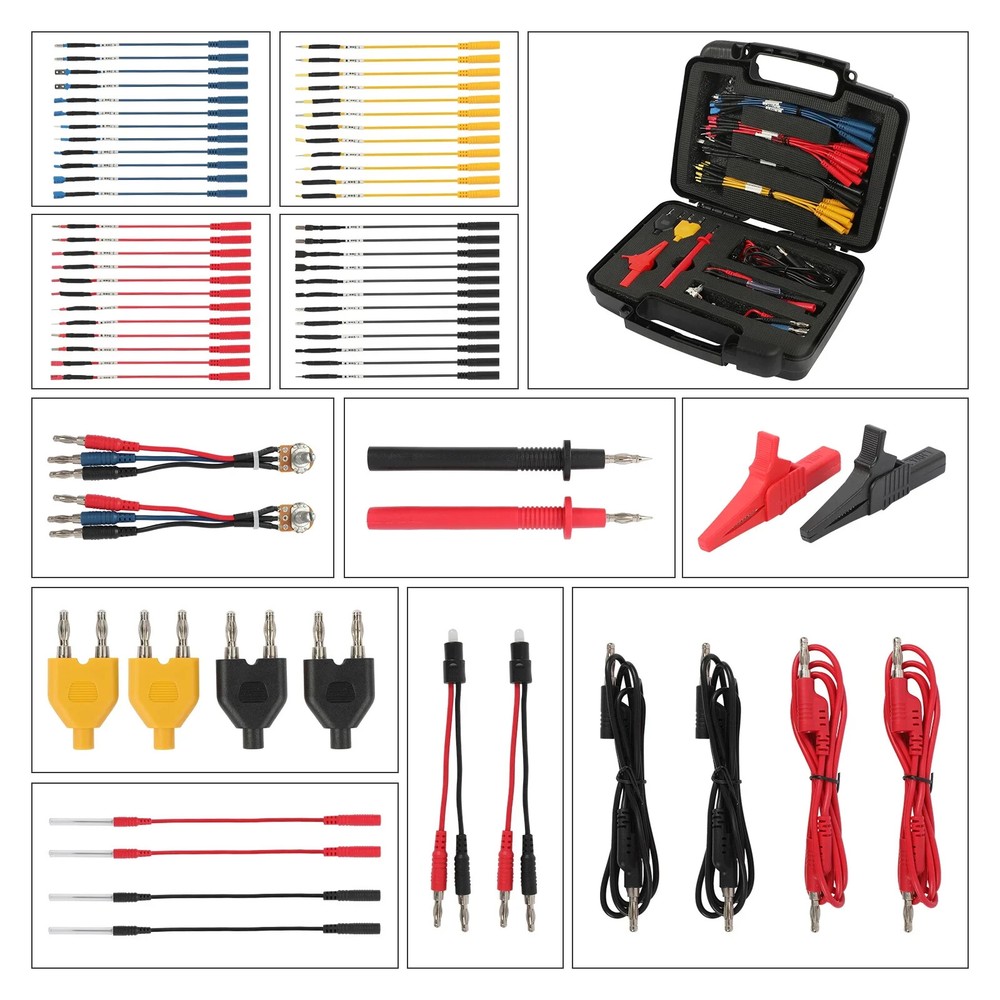 68PCS Test Lead Kit Plug To Test Hook Cable Replaceable Multimeter Probe Test