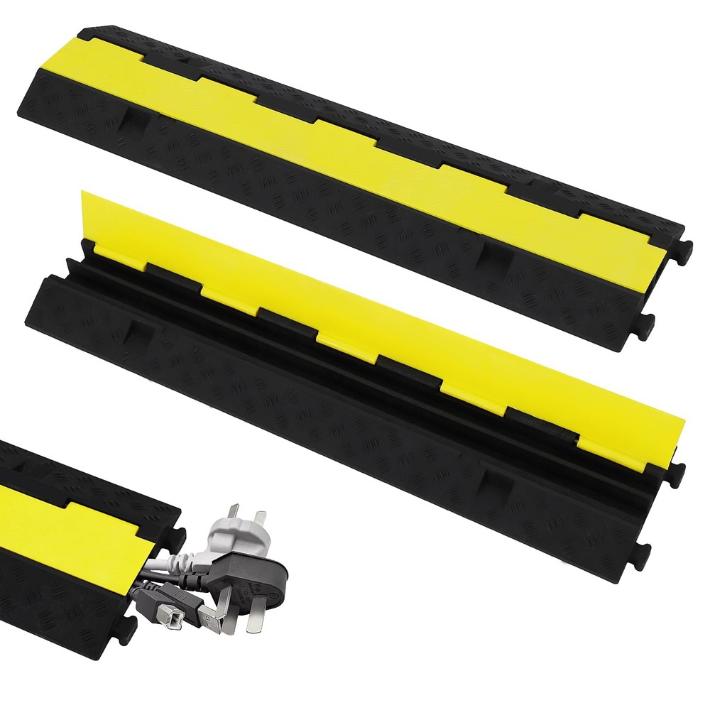⭐3xCable Protector Ramp 11000 lbs Speed Bump Floor Cable Protector Indoor Outdoo
