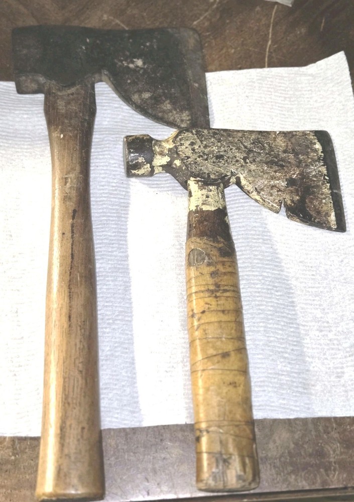 TWO UNBRANDED HATCHETS HALF AXE EXACTLY AS SHOWN READ