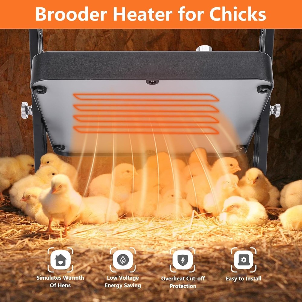 Chick Brooder Heater Plate, 10"x10" Brooder Plate for Chicks with Adjustable