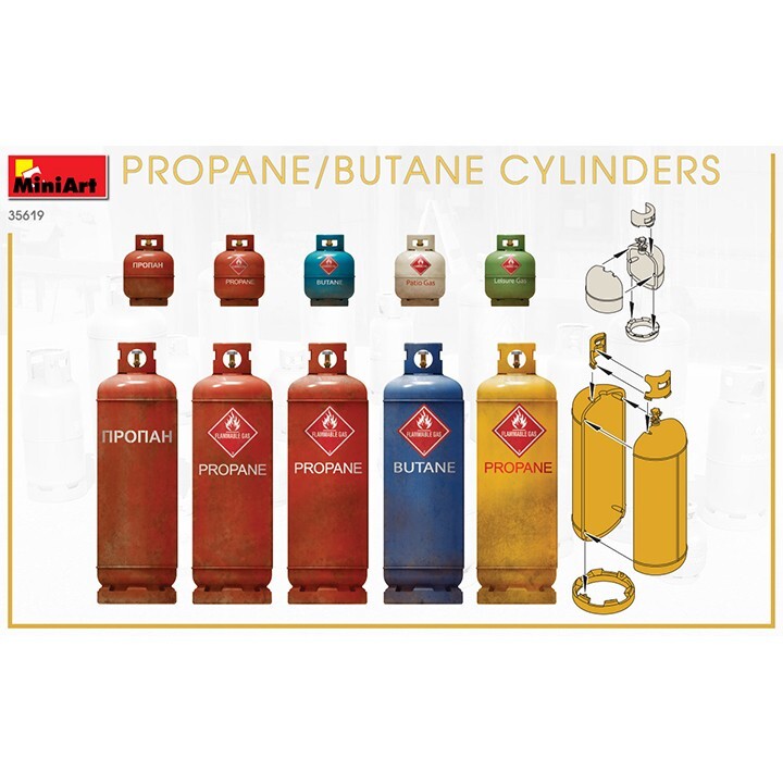 Miniart #35619 1/35 Propane/Butane Cylinders