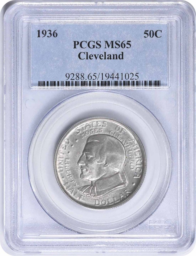 1936 Cleveland Commemorative Silver Half MS65 PCGS Mint State 65