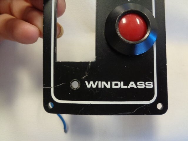 DC POWER / WINDLASS SWITCH PANEL 2 3/8" X 3 1/8" BLACK / WHITE MARINE BOAT