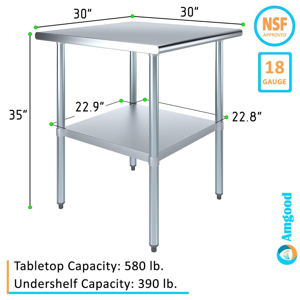 30 in. x 30 in. Stainless Steel Table