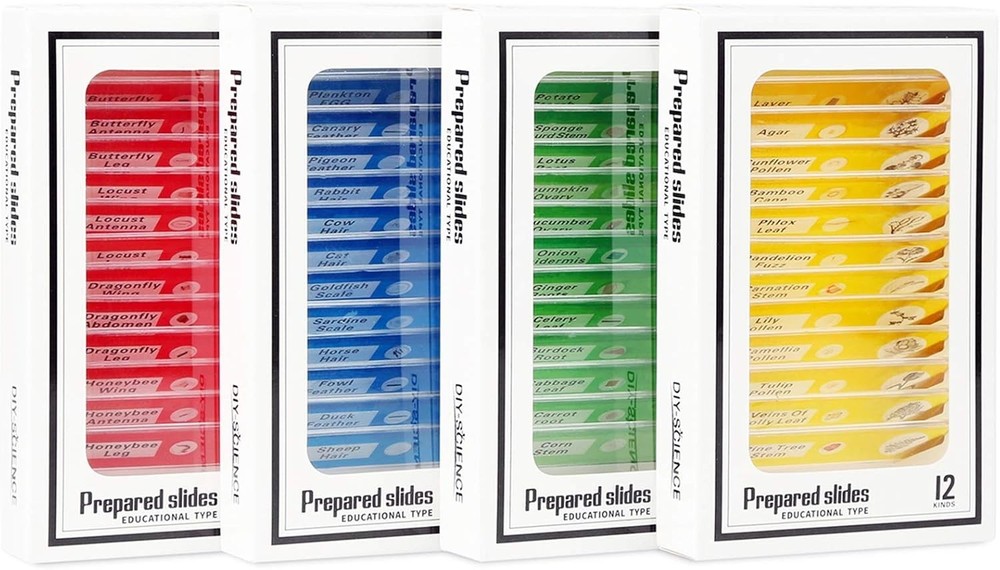 48 Educational Microscope Slides - Perfect for Young Scientists' Exploration
