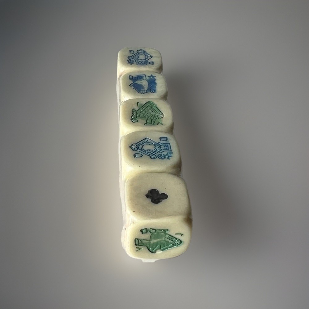 Poker Dice Ivory Tone Rounded Wraped